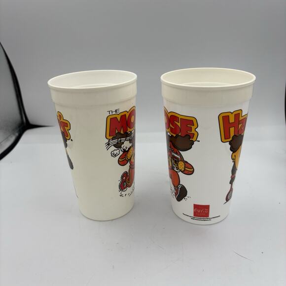 Hardee’s Coca Cola Collect Souv Cup 1987 The Moose Tennis Running Lot of 2 C2 - Picture 3 of 8
